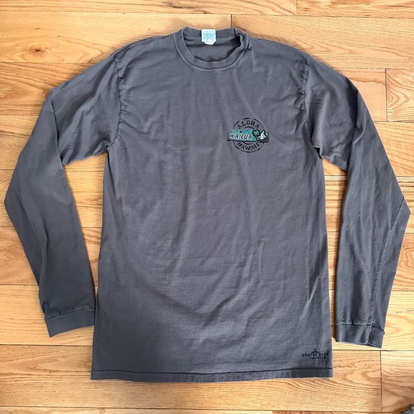 Crazy Shirts Long Sleeve T Shirt Men's Size L Aloha Hawaii Graphic Print Gray - Picture 3 of 11